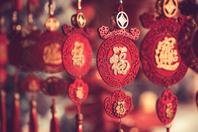 春节,项坠,传统,狭窄的,新年前夕,新的,悬挂的,新年,亚洲,白昼