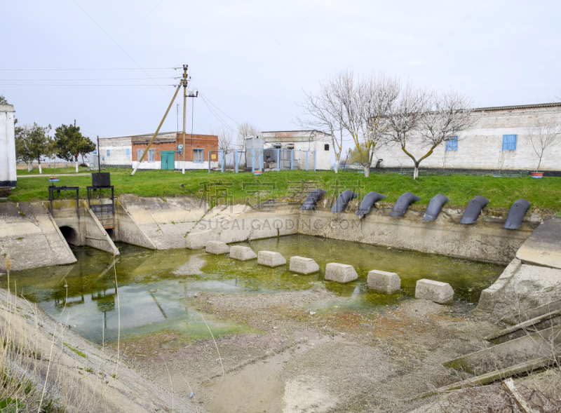 田地,米,灌溉设备,水泵站,水,水平画幅,装管,运河,巨大的,情绪压力