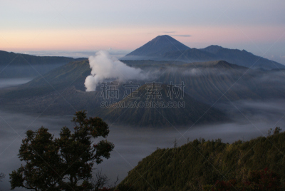 爪哇,火山,婆罗摩火山,印度尼西亚,泗水,美,公园,水平画幅,火山地形,早晨
