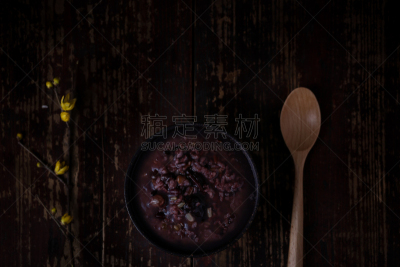 粥,腊八节,传统装甲,豆,中国食品,米,传统节日,水平画幅,无人,红色