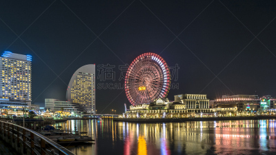 游乐园,横滨,夜晚,都市风景,横滨高速铁路,建筑结构,建筑外部,照明设备,图像,酒店