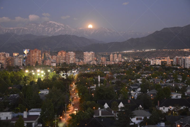 月亮,山,智利,圣地亚哥德古巴,安地斯山脉,充满的,mount anderson,月光酒,天空,水平画幅