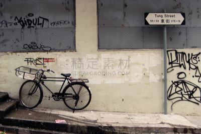 自行车,街道,荷李活道,水平画幅,户外,人行道,图像,摄影,递送