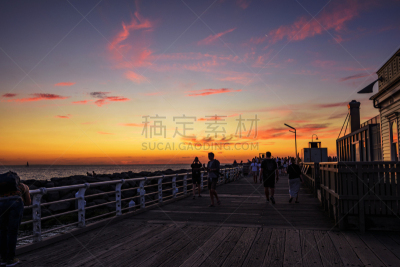 码头,海洋,澳大利亚,圣魁达,墨尔本,在上面,城市,天空,旅游目的地,水平画幅