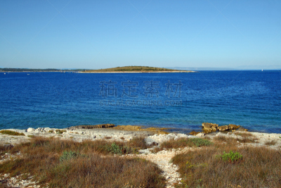 海景,水,天空,夏天,鹅卵石,海草,海滩,彩色图片,热带气候
