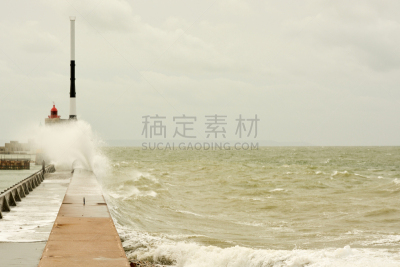 暴风雨,勒哈费尔,水,水平画幅,云,海岸地形,户外,灯塔楼,海滩,危险