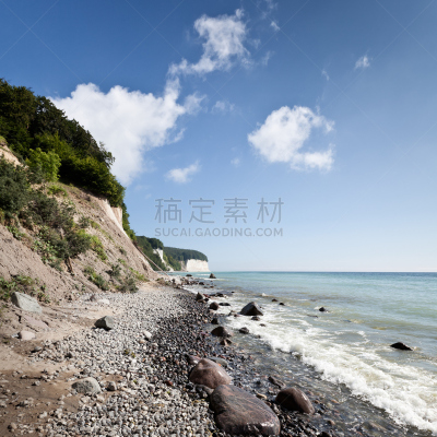 波罗的海,海岸线,white cliffs,吕根岛,天空,无人,户外,灯塔楼,石头,鹅卵石