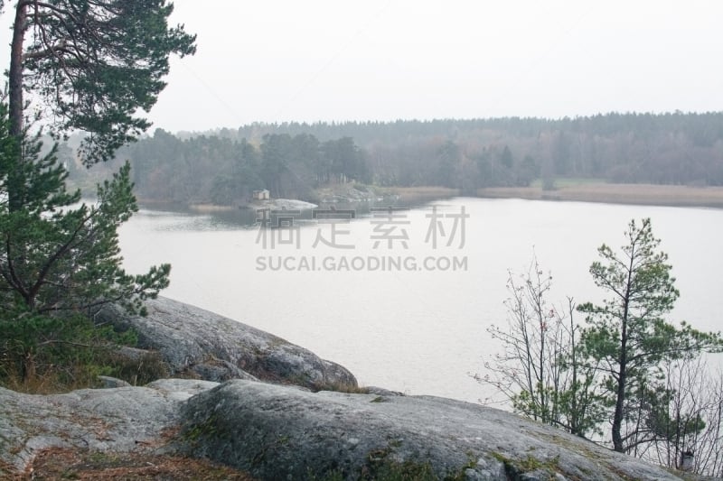 地形,湖,风景,自然,水,灰色,悬崖,水平画幅,绿色,马拉伦湖