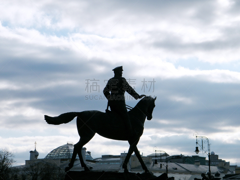 纪念碑,夜晚,莫斯科,克里姆林宫,底座,天空,美国,水平画幅,建筑,蓝色