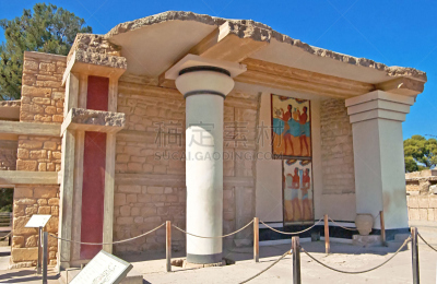 克诺塞斯,克里特岛,南,人身牛头怪物,依拉克里奥,minoan,天空,古代文明,水平画幅,无人