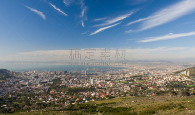 开普敦,开普半岛,水平画幅,无人,城市天际线,非洲,户外,城市,航拍视角