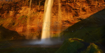 冰岛国,瀑布,塞里雅兰瀑布,seljalandsfoss waterfall,自然,水平画幅,山,无人,河流,户外
