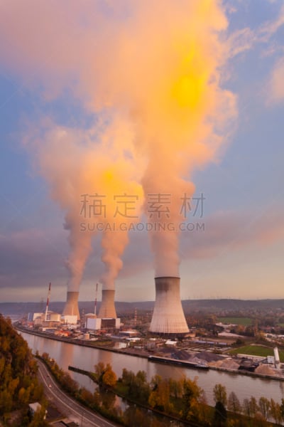 核电站,垂直画幅,天空,云,能源,无人,环境损害,巨大的,核反应堆,云景