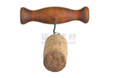 瓶塞钻,瓶子,软木塞,葡萄酒,水平画幅,无人,古老的,白色背景,背景分离
