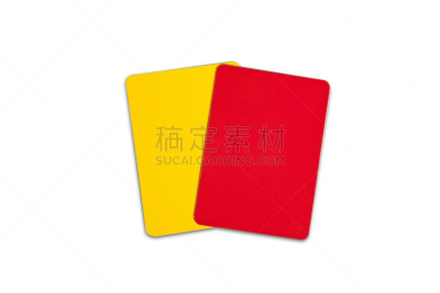 裁判,贺卡,背景分离,红色,黄色,活页夹,红牌,黄牌,水平画幅,形状