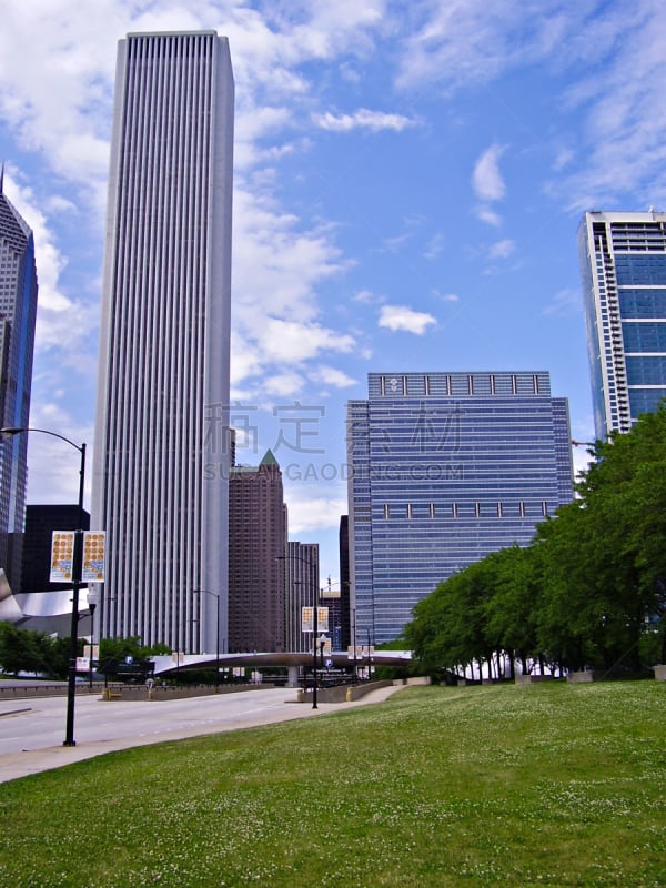 芝加哥市,垂直画幅,美国,建筑,无人,金融,城市天际线,aon center,建筑外部,户外