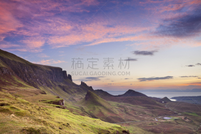 苏格兰,斯凯岛,基瑞陵,风景,黎明,极端地形,色彩饱和,非都市风光,户外,日出