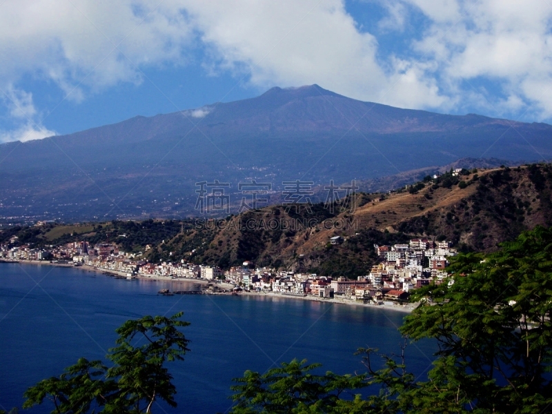 埃特纳火山,欧洲,风景,云,图像,无人,海岸线,山,旅游目的地,水