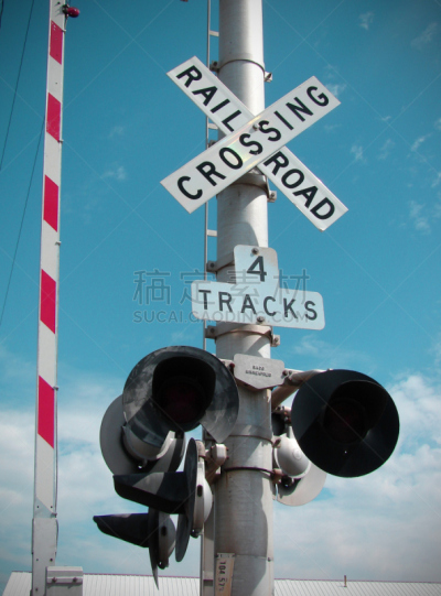 大门,铁道路口,垂直画幅,天空,云,无人,十字形,交通,货运,偏远的