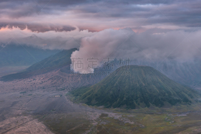 bromo-tengger-semeru national park,爪哇,火山,东,印度尼西亚,婆罗摩火山,巴杜尔山,天空,水平画幅,无人