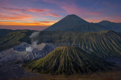 婆罗摩火山,火山,印度尼西亚,滕格尔火山,bromo-tengger-semeru national park,东爪哇,水平画幅,无人,夏天,户外