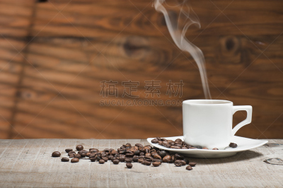 咖啡,烤咖啡豆,饮食,褐色,芳香的,桌子,水平画幅,木制,浓咖啡,摩卡咖啡