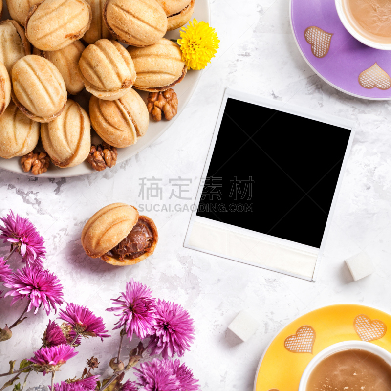 咖啡,记忆,茶碟,古老的,早晨,生日,饮料,图像,甜点心,模板