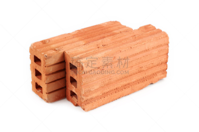 建筑业,砖,两个物体,分离着色,白色,砖厂,模塑,白灰泥,褐色,水平画幅