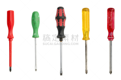 白色,螺丝刀,与众不同,分离着色,一个物体,背景分离,多样,建筑业,玷污的,涂料