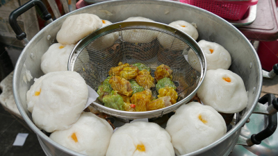 烧包,中式小笼包,街头食品,点心,蒸菜,中国食品,饮食,水平画幅,传统,膳食