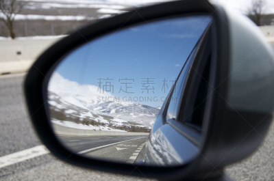 公路,背面视角,镜子,意大利,阿布鲁奇,前进的道路,汽车视镜,水平画幅,透过窗户往外看,无人