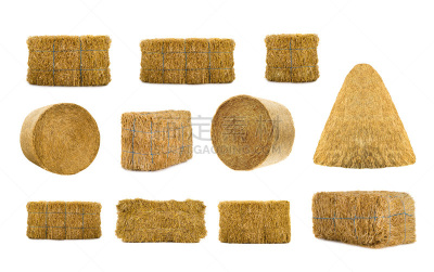 干草,多样,自然,黄金,水平画幅,秋天,无人,绘画插图,干草卷,乌克兰