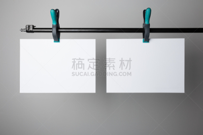 夹钳,空白的,金属夹,打印单据,留白,人造的,水平画幅,墙,无人