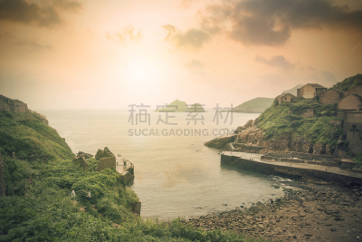 海岸地形,公路,舟山,浙江省,自然,宁静,水平画幅,攀缘植物,无人,乡村