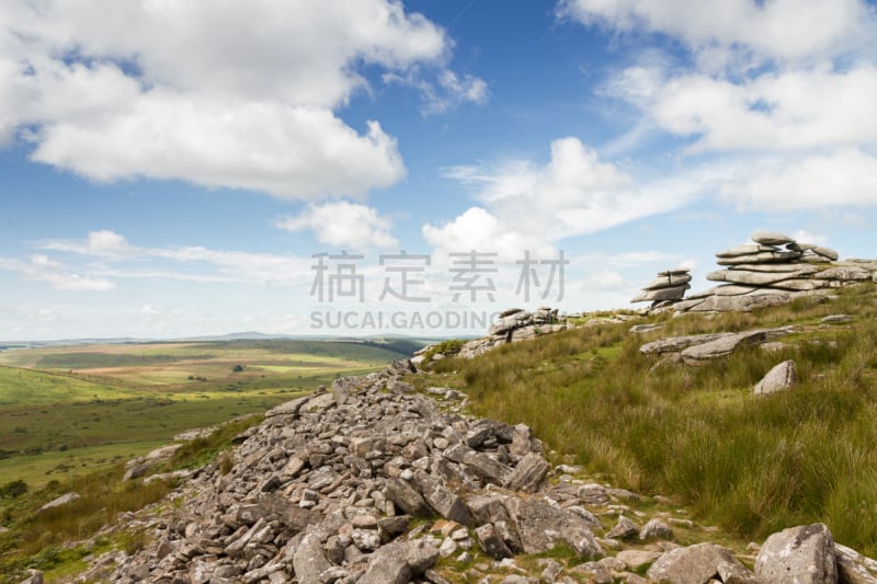 bodmin moor,柱状岩石,康沃尔,天空,旷野,摩尔人风格,水平画幅,无人,英格兰,岩层