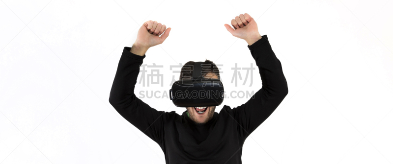 网络空间,现代,眼镜,青年人,随动模糊,络腮胡子,舒服,虚拟现实,享乐