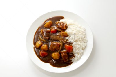 米,咖喱,加来,胡萝卜,水平画幅,洋葱,日本,膳食,精制土豆,白色背景