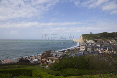 诺曼底埃特塔尔海滩,全景,名声,杜塞尔多夫,乡村,雪花石膏,塞纳滨海省,上诺曼底,旅途,法国