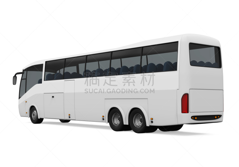 白色,观光巴士,巴士,通勤者,水平画幅,形状,绘画插图,巨大的,陆用车,背景分离