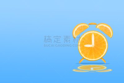 水果,钟,概念,桔子,创造力,橙子,蔬菜,清新,背景分离,图像处理