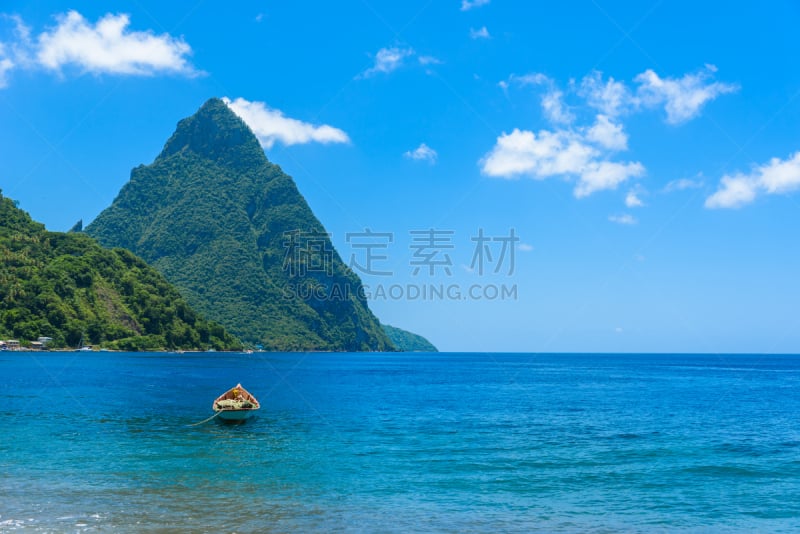 苏弗里埃尔,风景,乡村,岛,加勒比海地区,天体海滩,鸡尾酒,圣卢西亚,尖峰,苏弗里埃尔湾