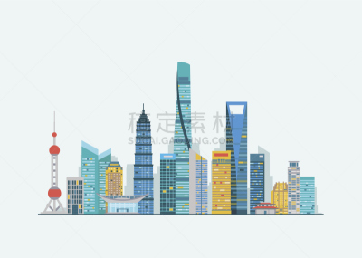 上海,城市天际线,抽象,办公室,艺术,绘画插图,符号,旅行者,都市风景,现代