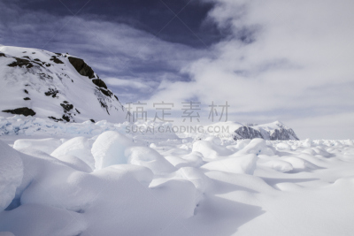 加拿大,峡湾,山,风景,巴芬岛,冻结的,水平画幅,地形,雪,无人
