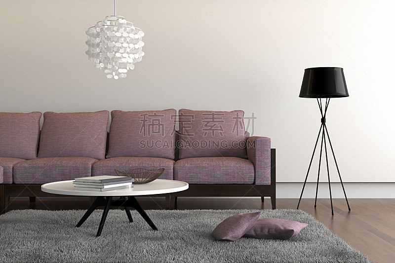 紫色,沙发,起居室,现代,水晶吊灯,小毯子,灵感,水平画幅,无人,硬木地板