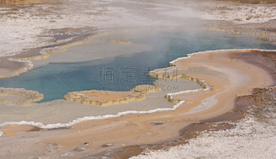 温泉,多色的,自然,水,黄石公园,美国西部,水平画幅,岩石,处于困境,地质学