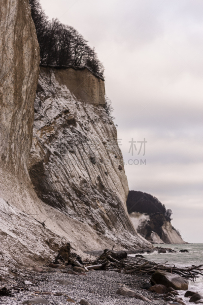 雪,海滩,德国北海地区,梅克伦堡前波莫瑞州,云,户外,white cliffs,自然,季节,垂直画幅