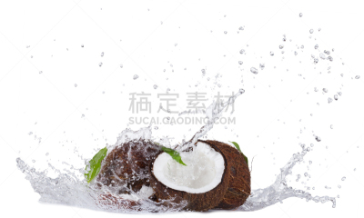 椰子,白色,破碎的,水,水平画幅,无人,生食,果汁,饮料,工作室