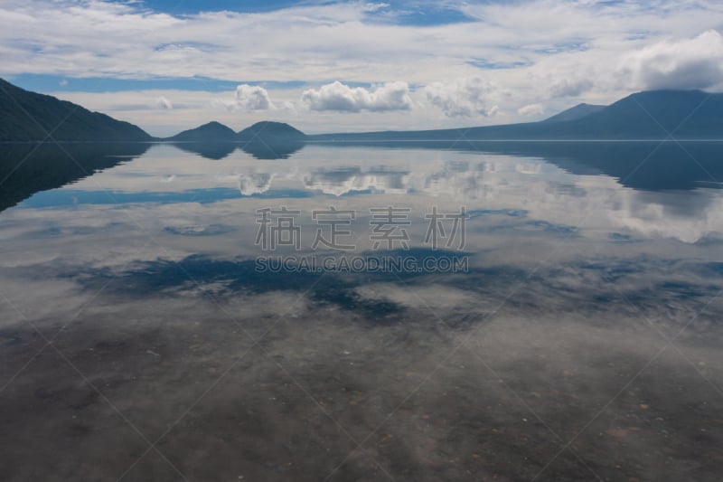 倒影湖,恩尼瓦山,支笏湖冰雪节,活火山,北海道,天空,水平画幅,高视角,云,无人