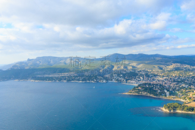 法国,卡西斯,顶部,看风景,斗篷,水,天空,水平画幅,海港,淘气岬