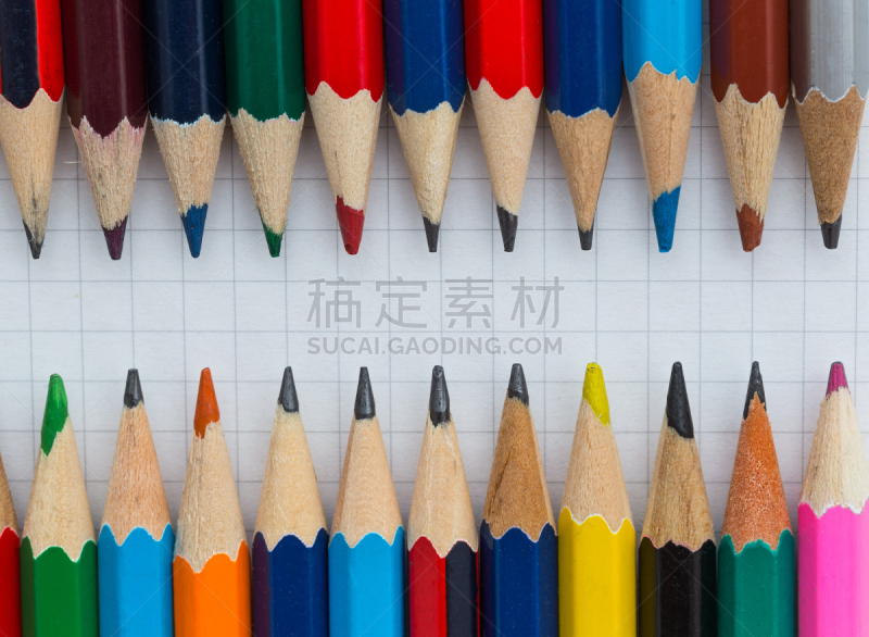 铅笔,方格纸,彩色蜡笔,褐色,调色板,艺术,水平画幅,无人,特写,活力